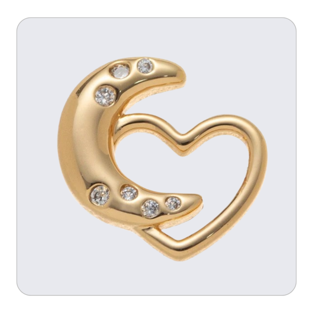 Moon & Heart Charm